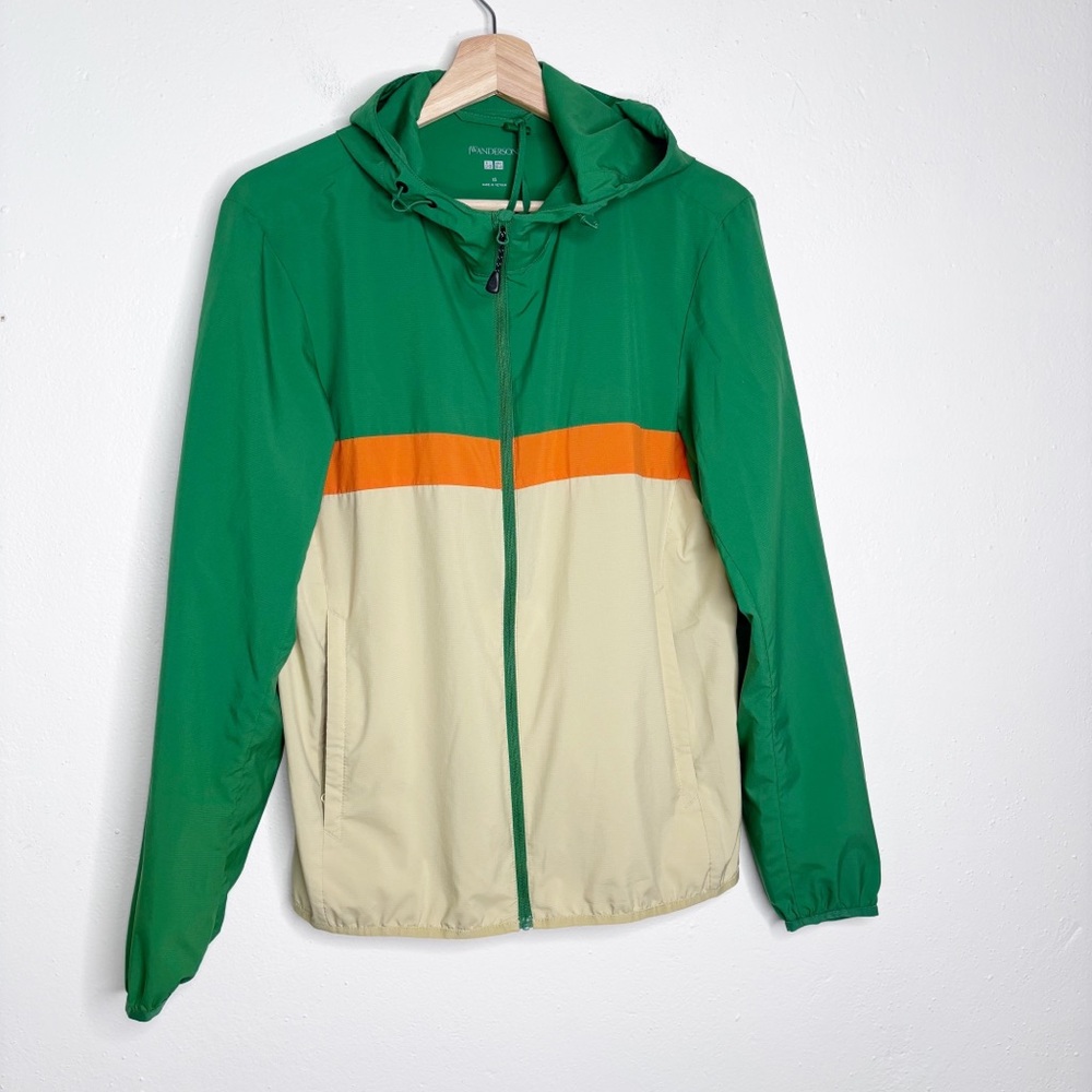 J W Anderson x Uniqlo Color Block Windbreaker Green Orange Tan Size XS NWOT